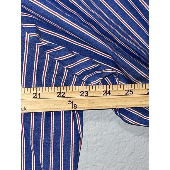 Polo Ralph Lauren Button Dow L Shirt Men Purple Blue Striped Classic Fit Pony - Picture 5 of 6
